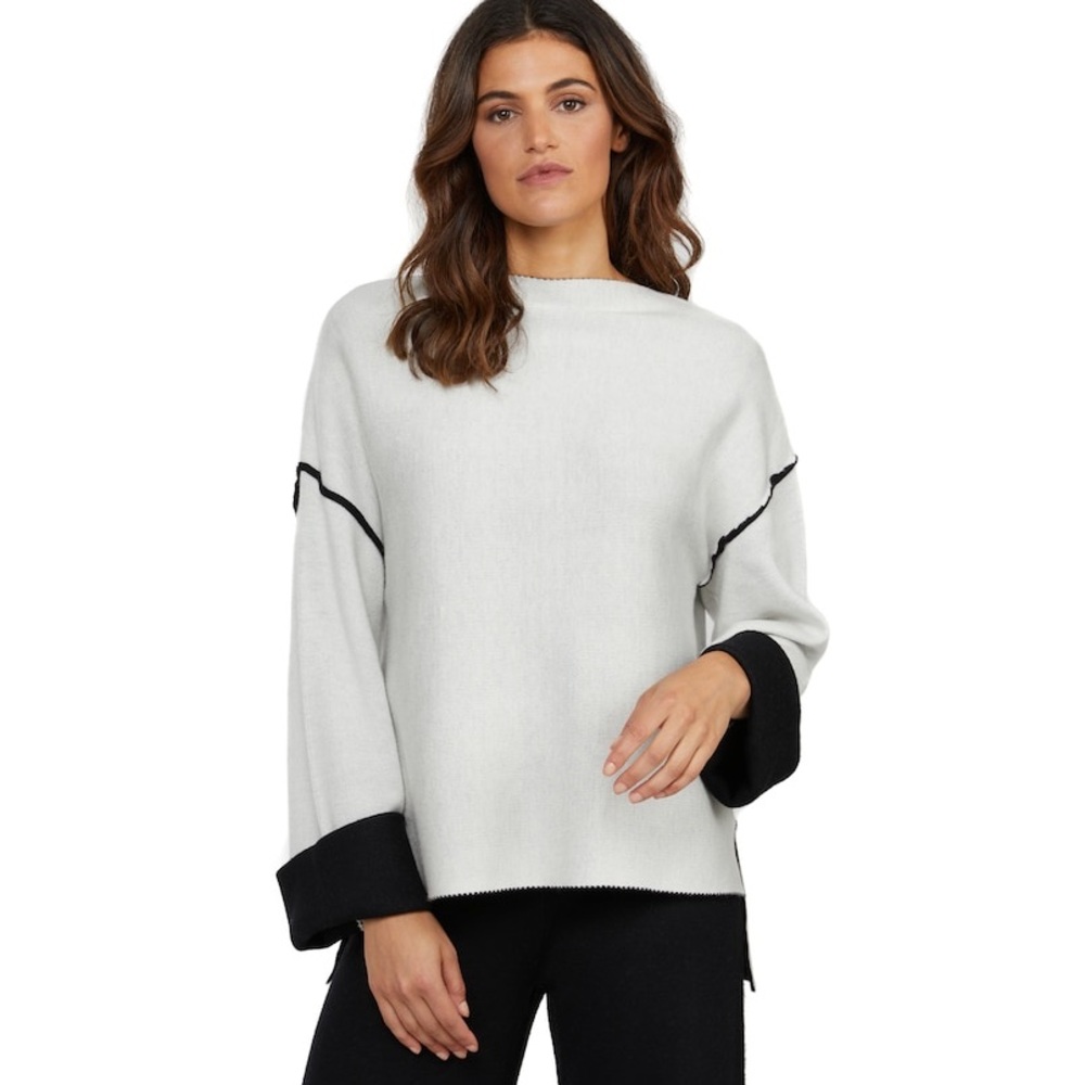 Badgley Mischka‎ Double Faced Sweater Knit Top Size Large